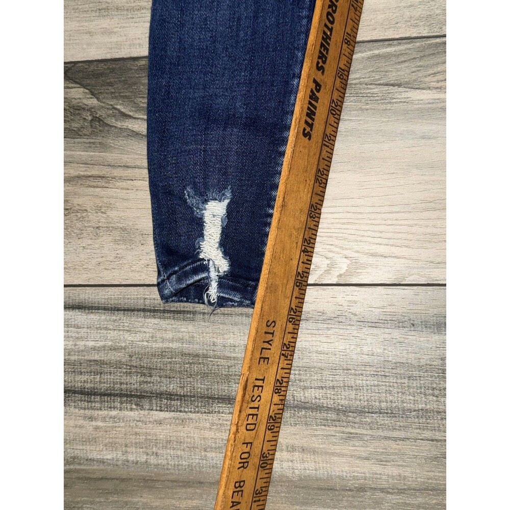 Kancan Women’s 5/26 Skinny Distressed Jeans Button Up Dark Blue - Picture 2 of 9
